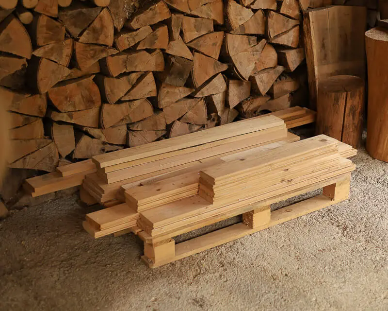 Wood stacked