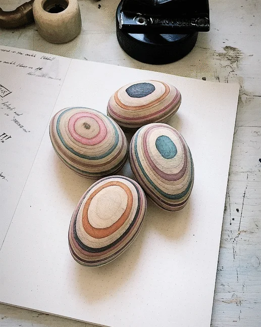 Four skateboard eggs